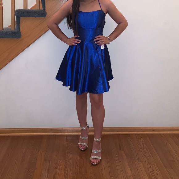 (XS) Blue Homecoming/Formal Dress - Picture 2 of 3